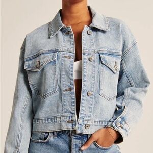 Abercrombie Cropped Denim Trucker Jacket